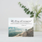 Joshua 1:9 Wees sterk en moedige Bijbelse Verse Briefkaart (Staand voorkant)