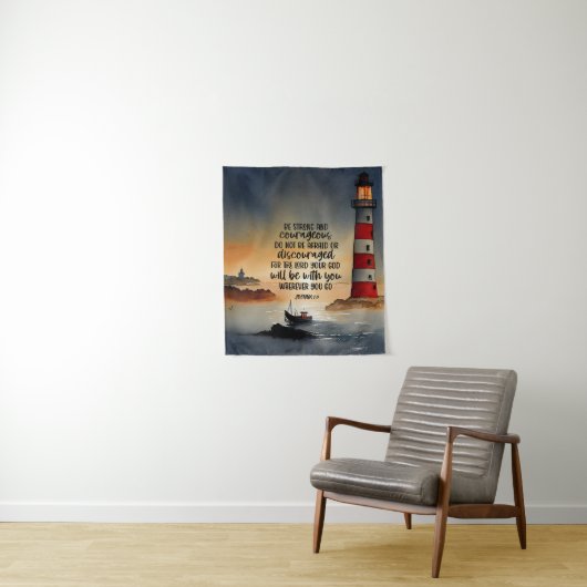 Joshua 1:9 Wees sterk en moedige Bijbelse Verse Wandkleed (In situ)