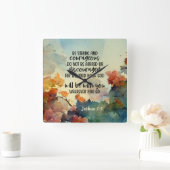 Joshua 1:9 Wees sterk en moedige Waterverf Vierkante Klok (Huis)