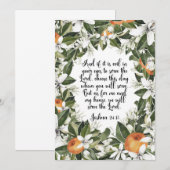 Joshua 24:15 aquarelle bible carte verset (Devant / Derrière)