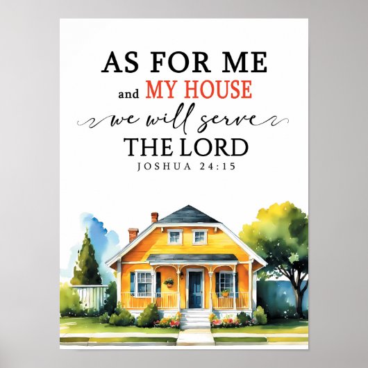 joshua 24:15 As for me Poster (Voorkant)