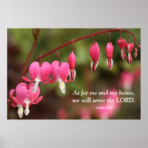 Joshua 24:15 bloeding hartbloemen poster
