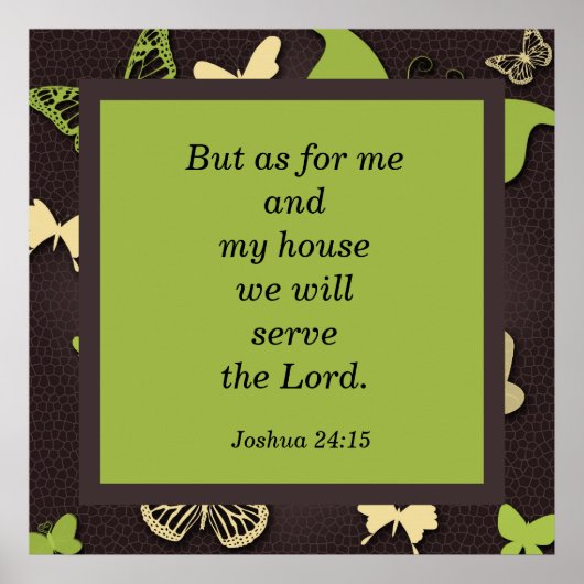 Joshua 24:15 Écriture Verse Poster papillon (Devant)