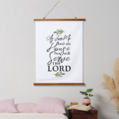 Joshua 24:15 Manuscript Doopvont met Leaf Greenery Hangend Wandkleed (Slaapkamer)