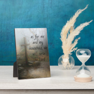 Joshua 24:15 Net als voor mij en mijn huishouden Fotoplaat
