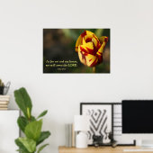 Joshua 24:15 Rood en Geel Tulp Poster (Thuiskantoor)