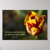 Joshua 24:15 Rood en Geel Tulp Poster (Voorkant)
