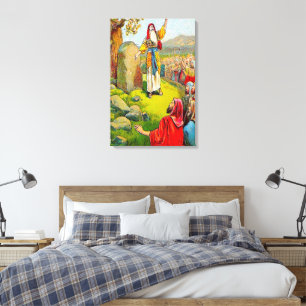 Joshua 24:1-15 Joshua's Afscheidsdoek Canvas Afdruk