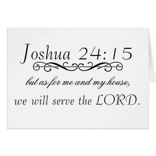 Joshua 24 Scripture Verse Greeting Card (Devant horizontal)