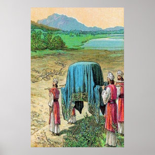 Joshua 3 God houdt het poster van de Jordaan tegen