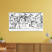 Joshua aan de zalen van Jericho Canvas Afdruk (Insitu (Woonkamer))