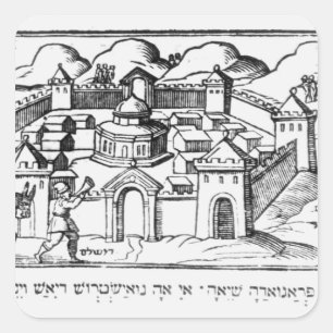 Joshua aan de zalen van Jericho Vierkante Sticker