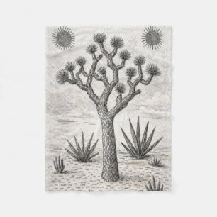 joshua boom schets woestijn schets kunst fleece deken