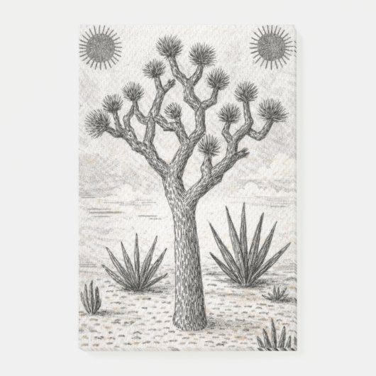 joshua boom schets | woestijn schets kunst post-it® notes (Voorkant)