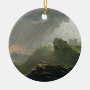 Joshua die de zon aan het bevelen is om nog steeds keramisch ornament