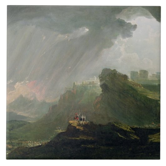 Joshua die de zon aan het bevelen is om nog steeds tegeltje (Voorkant)