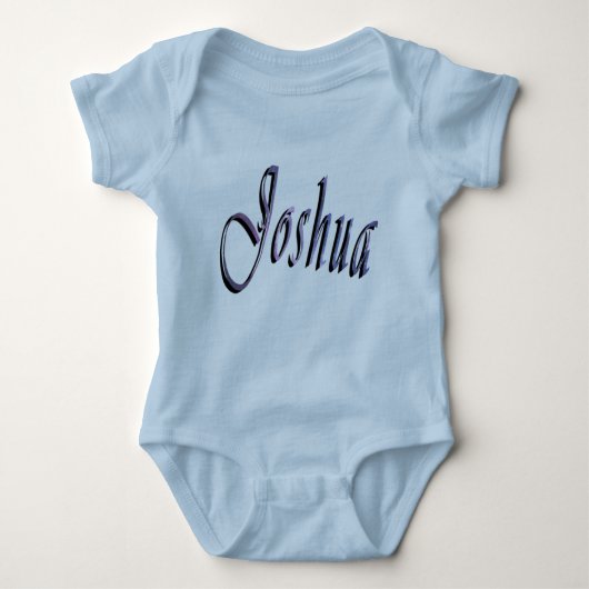 Joshua, jongensnaam, baby's blauw lichaam pak romper (Voorkant)