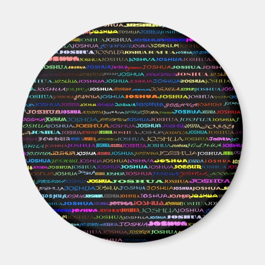 Joshua Texte Design I Round Magnet (Devant)