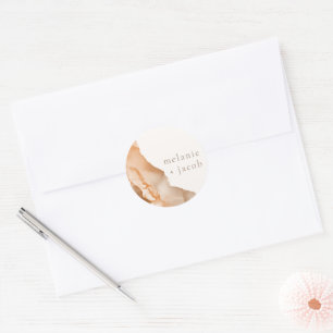 Joshua Tree Bohemian Neutral Bride + Groom Ronde Sticker
