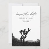 Joshua Tree Bruiloft Save the Date Zwart & Wit Kaart (Voorkant)