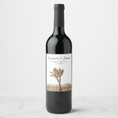 Joshua Tree Bruiloft Wijn Etiket (Voorkant)