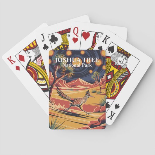 Joshua Tree National Park Bird Modern Poster Style Pokerkaarten (Achterkant)