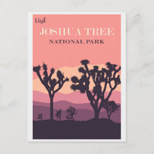 Joshua Tree National Park Californië  roze Briefkaart