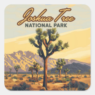 Joshua Tree National Park, Californische woestijn Vierkante Sticker
