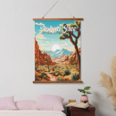 Joshua Tree National Park Illustratie Retro Hangend Wandkleed (Slaapkamer)