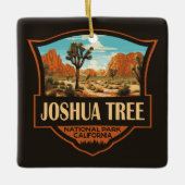 Joshua Tree National Park Illustratie Retro Keramisch Ornament (Voorkant)