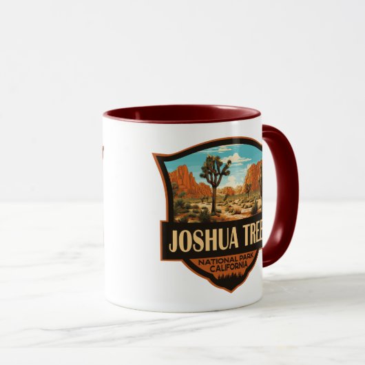 Joshua Tree National Park Illustratie Retro Mok (Voorkant rechts)