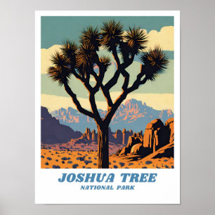 Joshua Tree National Park illustratie retro Sceni Poster