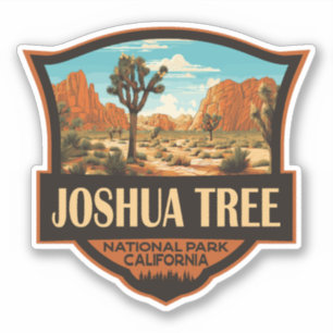 Joshua Tree National Park Illustratie Retro Sticker