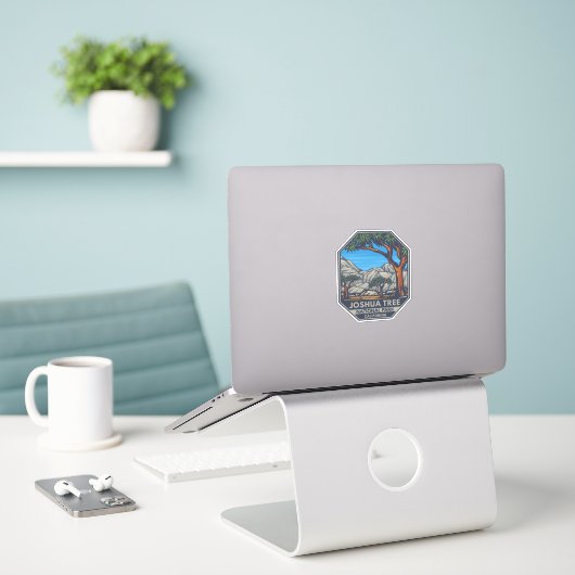 Joshua Tree National Park Retro Emblem Sticker (Laptop op bureau)