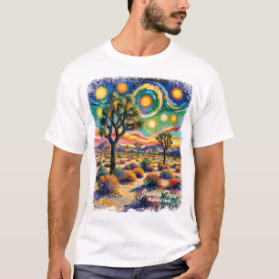 Joshua Tree National Park Van Gogh Kleurrijk Woest T-shirt