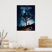 Joshua Tree Nightime Stars Cactus Poster (Keuken)