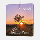 Joshua Tree Paarse Sinaasappel Sunset Custom Foto Keramisch Ornament (Links)