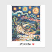 Joshua Tree Roadrunner Colorful Desert Landscape Sticker (Vel)