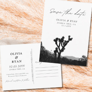 Joshua Tree Save the Date Briefkaart Zwart & Wit