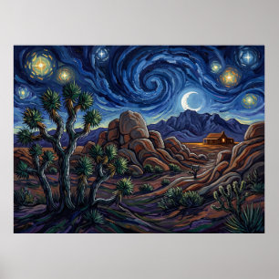Joshua Tree Sterrennacht Woestijn Poster