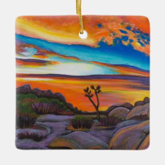 Joshua tree Sunset Keramisch Ornament (Voorkant)