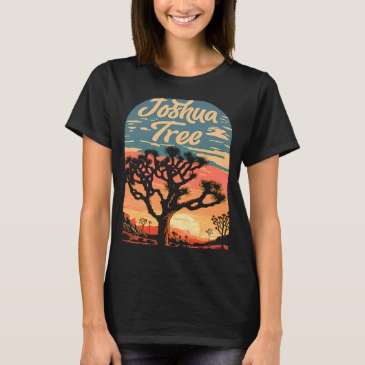Joshua Tree Sunset Retro Classic National Park 80 T-shirt (Voorkant)
