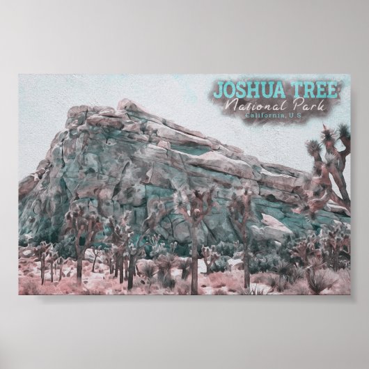JOSHUA TREE WATERVERF - VERENIGDE STATEN VAN CALIF POSTER (Voorkant)