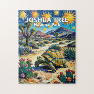 Joshua Tree Wildlife Schildpad Kleurrijke Van Gogh Legpuzzel