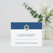 Josiah Silver Jewish Star Bar Mitzvah Invitation (Debout devant)