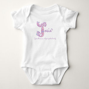 Josie meisjes naam pastel paarse aangepaste beteke romper
