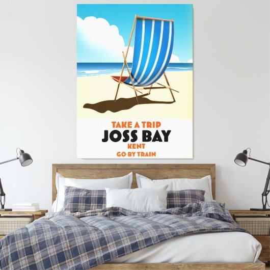 Joss Bay Kent reisposter. Canvas Afdruk (Insitu (Slaapkamer))