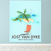 jost van dyke British Virgin Islands. Canvas Afdruk (Insitu (Houten vloer))