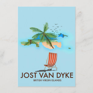 Jost van Dyke Britse Maagdeneilanden. Kaart