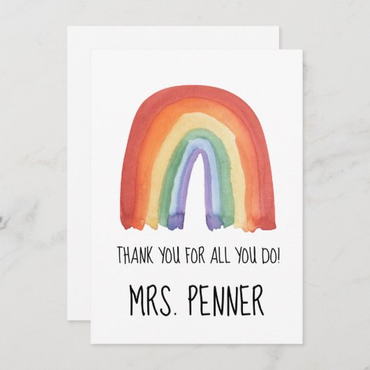 Jote aquarelle arc-en-ciel merci cadeau porte - cl (Devant / Derrière)
